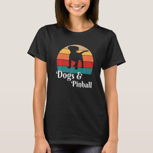 Dogs and Pinball Retro T-shirt (Voorkant)