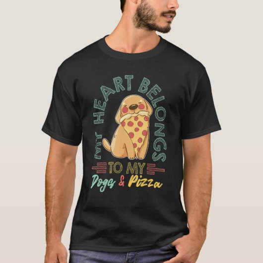 Dogs And Pizza Italian Food Pizzaholics Pizza Love T-shirt (Voorkant)