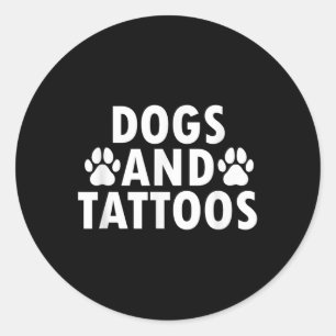 Dogs And Tattoos Ronde Sticker