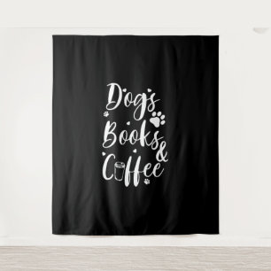 Dogs Boeken Koffie Hondenliefhebber Boek Worm Wandkleed