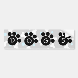 DOGS Bumpersticker-blauw Bumpersticker
