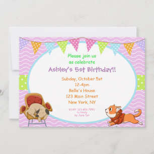 Dogs Cartoon Cute Invitation