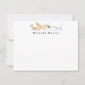 Dogs & Cat Personal Stationery Note Card Notitiekaartje (Voorkant)