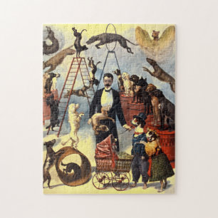  Dogs Circus Illustratie Art Oud Antiek Legpuzzel
