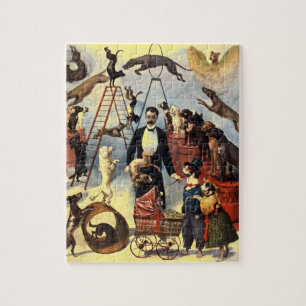 Dogs Circus Illustratie Art Oud Antiek Legpuzzel
