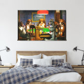 Dogs die poker Wall Art spelen Canvas Afdruk (Insitu (Slaapkamer))