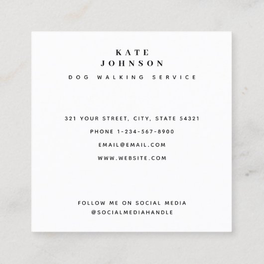  Dogs Dog Groomer Appointment Card Vierkante Visitekaartje (Achterkant)