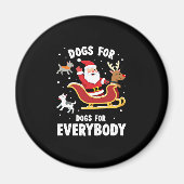 Dogs For Everybody Santa Funny Christmas Xmas (1) Magneet (Voorkant)