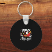 Dogs For Everybody Santa Funny Christmas Xmas (2) Sleutelhanger (Voorkant)