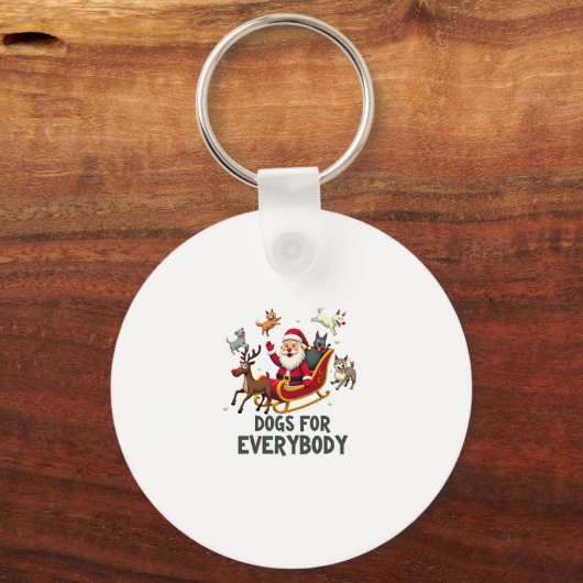 Dogs For Everybody Santa Funny Christmas Xmas (3) Sleutelhanger (Voorkant)