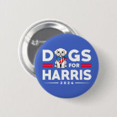 Dogs For Harris 2024 Kamala Hondenliefhebbers Ronde Button 5,7 Cm (Voorkant /achterkant)
