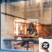 Dogs German Shepherd Pet Grooming Hours Business   Raamsticker (Cafe Raam)