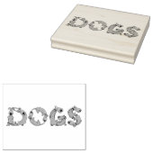 DOGS gespeld in Cute Funny Dog Letters Rubberstempel (Gestempeld)
