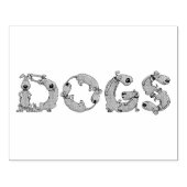 DOGS gespeld in Cute Funny Dog Letters Rubberstempel (Afrduk)