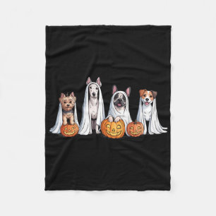 Dogs Ghosts Schattigee Dogs Verkleed als Ghost Fun Fleece Deken