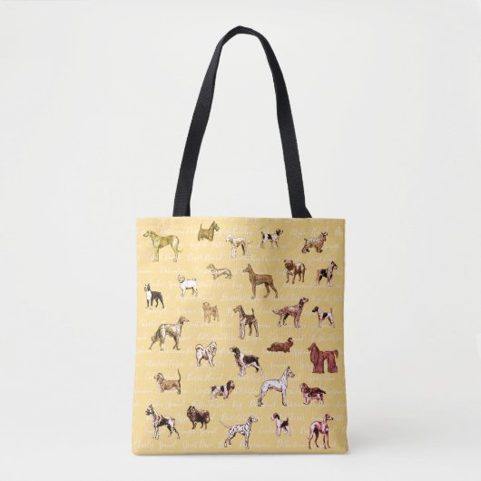  Dogs Illustration Bag Draagtas (Voorkant)