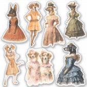  Dogs in Antiek Kleding Junk Journal Kit Sticker (Voorkant)