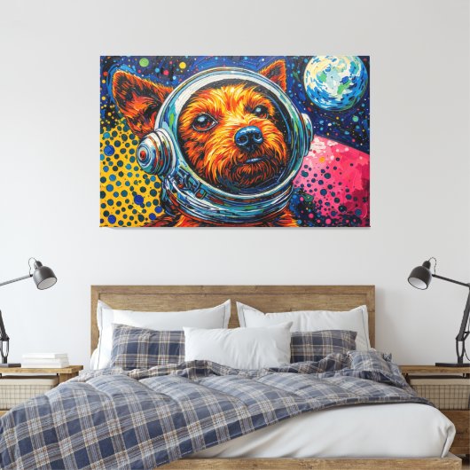 DOGS IN SPACE-16 CANVAS AFDRUK (Insitu (Slaapkamer))