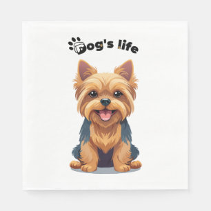Dog's Life Fun Yorkshire Terrier Illustratie Servet