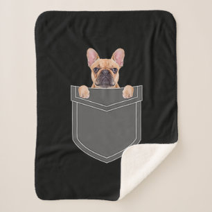 Dogs Lovers Franse hond in mijn zakdoekje Sherpa Deken