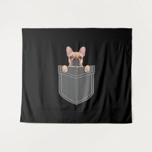 Dogs Lovers   Franse hond in mijn zakdoekje Wandkleed