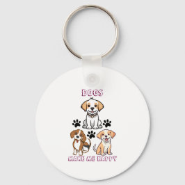 Dogs Make Me Happy – Schattige Hondenliefhebber Sl Sleutelhanger