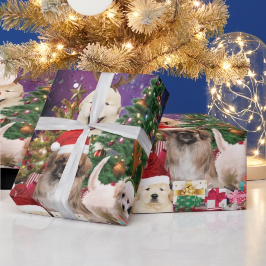Dogs Merry Kerstlight Cadeaupapier (Feestdagen)