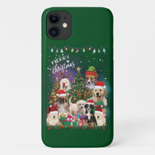 Dogs Merry Kerstlight iPhone 11 Hoesje