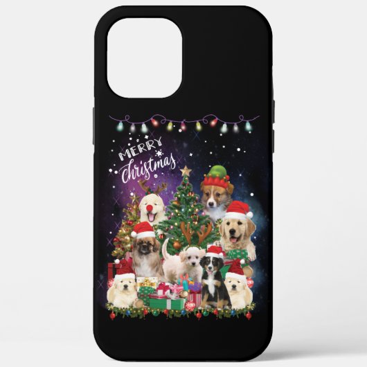 Dogs Merry Kerstlight Case-Mate iPhone Case (Achterkant)
