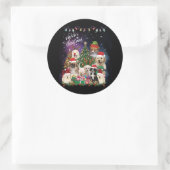 Dogs Merry Kerstlight Ronde Sticker (Tas)