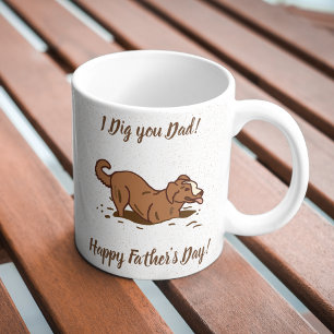 Dogs met vuil graven - Happy Vaderdag. Koffiemok
