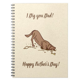 Dogs met vuil graven - Happy Vaderdag. Notitieboek
