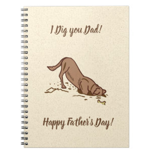 Dogs met vuil graven - Happy Vaderdag. Notitieboek