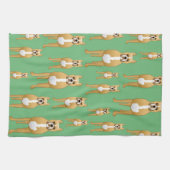 Dogs Pattern, Boxers on Green. Theedoek (Horizontaal)