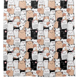 Dogs Pattern Shower Curtain Douchegordijn