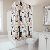 Dogs Pattern Shower Curtain Douchegordijn (In situ)
