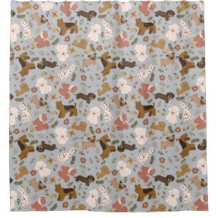 Dogs Pattern Shower Curtain Douchegordijn