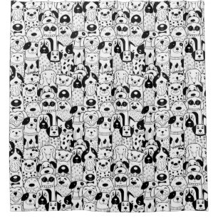 Dogs Pattern Shower Curtain Douchegordijn