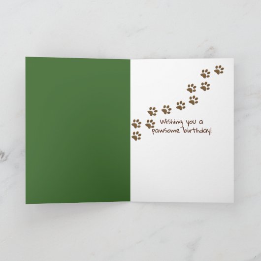 Dog's Paw in hand Birthday Kaart (Binnen)