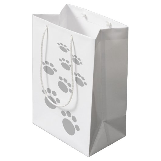 Dog's Pawprint Trail Medium Cadeauzakje (Achterkant Gekanteld)