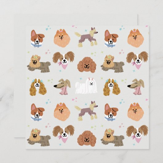 Dogs Pets Kinder briefpapier Kaart (Voorkant / Achterkant)