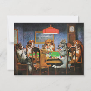 Dogs Playing Poker beroemd gemaakt door C.M. Cooli Briefkaart