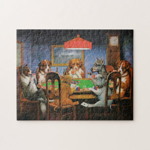 Dogs Playing Poker beroemd gemaakt door C.M. Cooli Legpuzzel