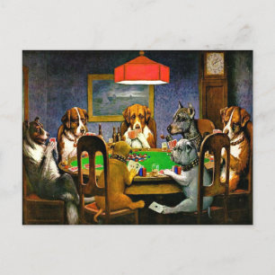 Dogs Playing Poker Briefkaart