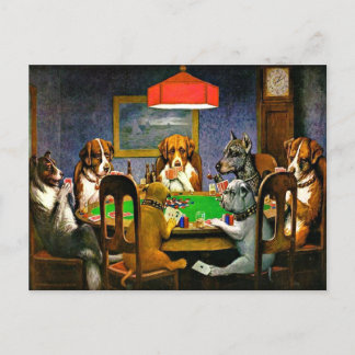 Dogs Playing Poker Briefkaart
