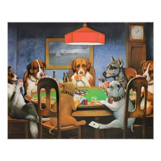 Dogs Playing Poker by Cassius Marcellus Coolidge's Foto Afdruk
