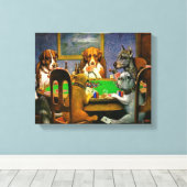 Dogs Playing Poker Canvas Afdruk (Insitu (Houten vloer))