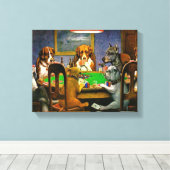 Dogs Playing Poker Canvas Afdruk (Insitu (Houten vloer))