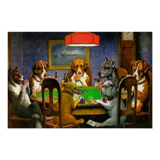 Dogs Playing Poker Perfect Poster (Voorkant)