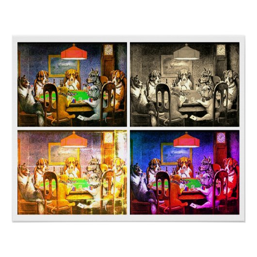 Dogs Playing Poker Perfect Poster (Voorkant)